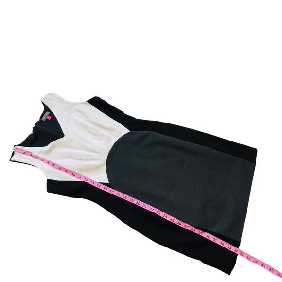 Vince Camuto Black, White & Gray Colorblock Sleeveless Midi Dress - Size 8P - Picture 14 of 15